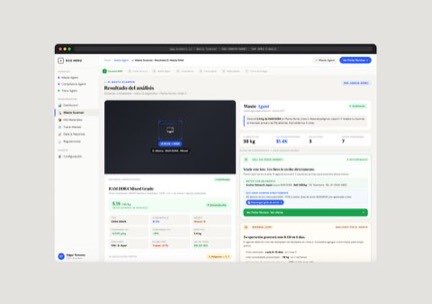 Pantalla del panel de EcoHero con los resultados del análisis de un residuo: la imagen escaneada, su peso y las opciones de valorización